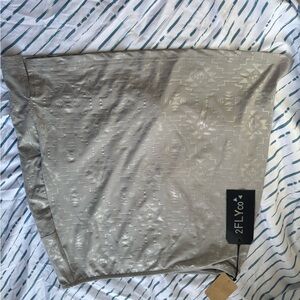 Beige Patterned Mini Skirt